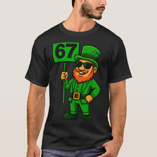 67 Leprechaun Six Seven Gen Meme Lucky Vibes St Pa Tシャツ (正面)