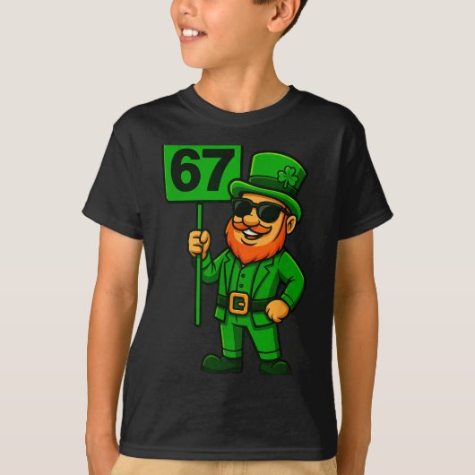 67 Leprechaun Six Seven Gen Meme Lucky Vibes St Pa Tシャツ (正面)
