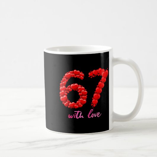 67 Love Valentine Cute Romantic Aesthetic Heart Fo コーヒーマグカップ (右)