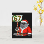 67 Manatee Christmas Six Seven Meme Brainrot Manat カード (黄色い花)