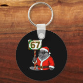 67 Manatee Christmas Six Seven Meme Brainrot Manat キーホルダー (正面)