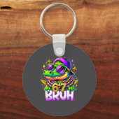 67 Mardi Gras Alligator Mardigator Six Seven Bruh  キーホルダー (正面)