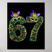 67 Mardi Gras Beads Mask Six Seven Meme 6 7 Carniv ポスター (正面)