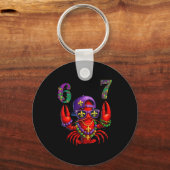 67 Mardi Gras Crawfish Beads Six Seven Carnival Bo キーホルダー (正面)
