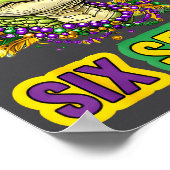 67 Mardigator Alligator Mardi Gras Six Seven Funny ポスター (角)