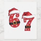 67 Mason Let's Get Sandy Christmas 67 Meme Funny ワインラベル (シングルラベル)