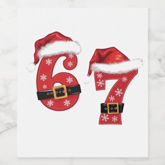 67 Mason Let's Get Sandy Christmas 67 Meme Funny ワインラベル (シングルラベル)