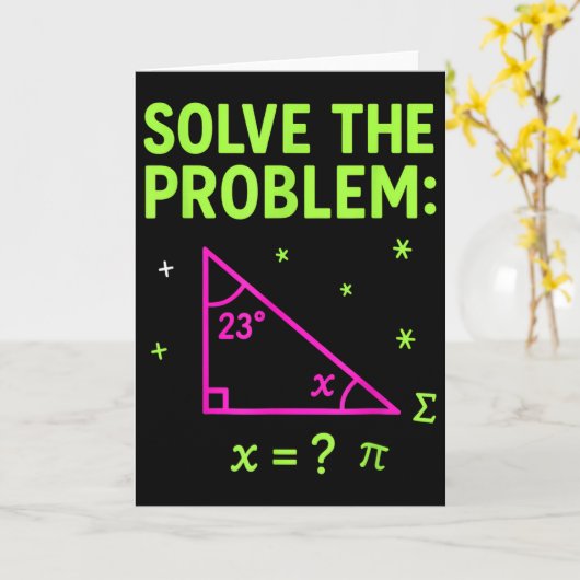 67 Math Meme Solve The Problem Funny Teachers Stud カード (黄色い花)