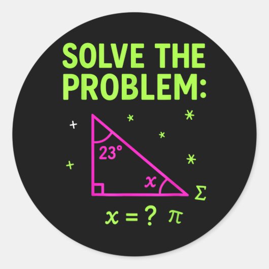 67 Math Meme Solve The Problem Funny Teachers Stud ラウンドシール (正面)