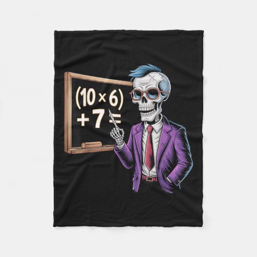 67 Math Teacher Meme Brainrot Six Seven Halloween フリースブランケット (正面)