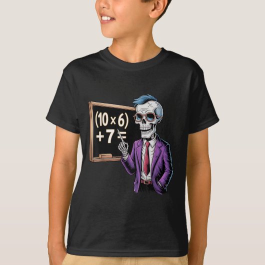 67 Math Teacher Meme Brainrot Six Seven Halloween Tシャツ (正面)