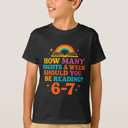 67 Meを読むのに適した1週間の夜の数 Tシャツ (正面)