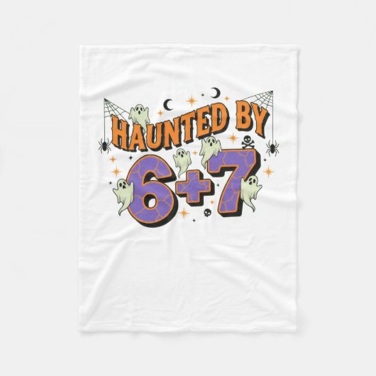 67 Meme ハロウィン コスチューム 幽霊 フリースブランケット (正面)