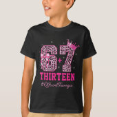 67 Meme 13th Birthday Girl Leopard Nk Bow Cute Tee Tシャツ (正面)