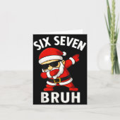 67 Meme 6 7 Christmas Dabbing Six Seven Bruh Funny カード (正面)
