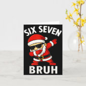 67 Meme 6 7 Christmas Dabbing Six Seven Bruh Funny カード (黄色い花)