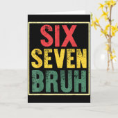 67 Meme 6 7 Numbers Six Seven Bruh Funny Boys Kids カード (黄色い花)