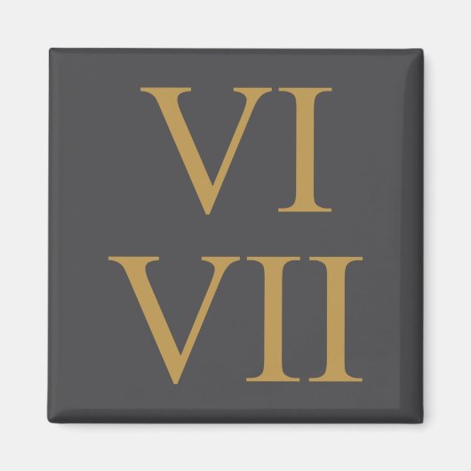 67 Meme 6 7 Six Seven Latin Number Roman Numerals  マグネット (正面)