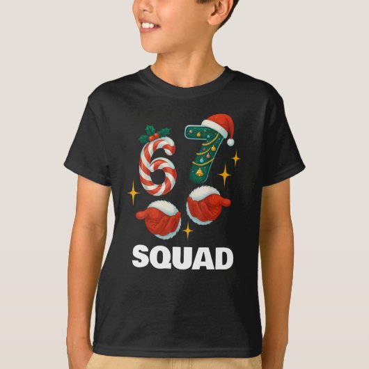 67 Meme 6-7 Squad Christmas Tシャツ (正面)