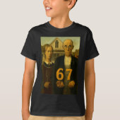 67 Meme American Gothic Art Six Seven Gen Alpha Sl Tシャツ (正面)