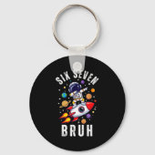 67 Meme Astronaut Dabbing In Space Funny Six Seven キーホルダー (正面)