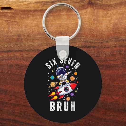 67 Meme Astronaut Dabbing In Space Funny Six Seven キーホルダー (正面)
