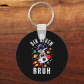 67 Meme Astronaut Dabbing In Space Funny Six Seven キーホルダー (正面)