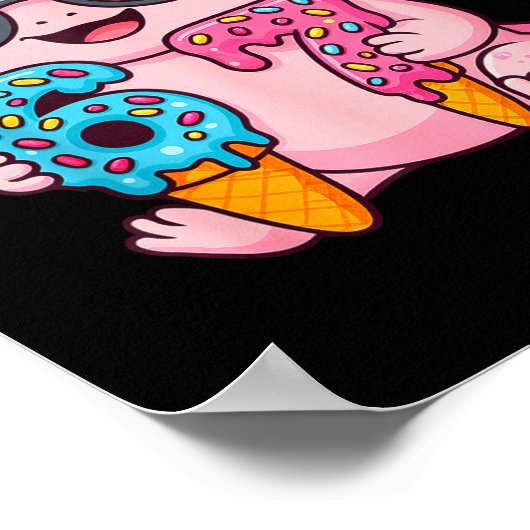 67 Meme Axolotl Funny Six Seven Axolotl Lover For  ポスター (角)