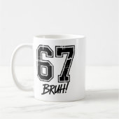 67 Meme Bruh Six Seven  コーヒーマグカップ (左)