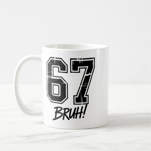 67 Meme Bruh Six Seven コーヒーマグカップ (左)