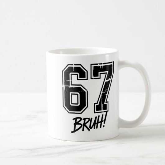67 Meme Bruh Six Seven  コーヒーマグカップ (右)