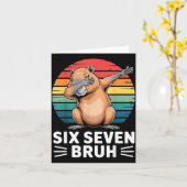 67 Meme Capybara Funny Six Seven Bruh Humor For Ki カード (黄色い花)