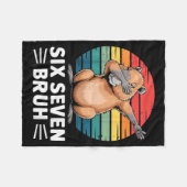 67 Meme Capybara Funny Six Seven Bruh Humor For Ki フリースブランケット (正面(横))