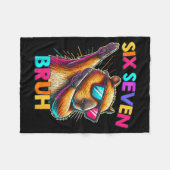 67 Meme Capybara Six Seven Bruh Capybara Kids Boys フリースブランケット (正面(横))
