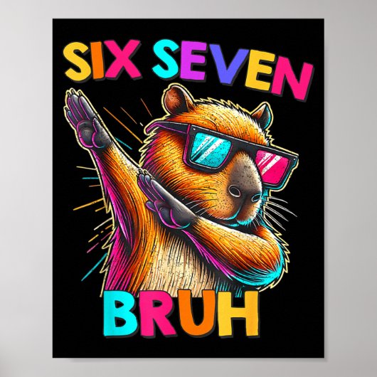 67 Meme Capybara Six Seven Bruh Capybara Kids Boys ポスター (正面)