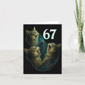 67 Meme Cat Howling At 67 Funny 6 7 カード (正面)