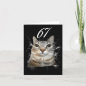 67 Meme Cat Howling At Moon Brainrot Funny 6 7 カード (正面)