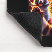 67 Meme Cat Raccoon New Year Selfie Funny Birthday マウスパッド (コーナー)