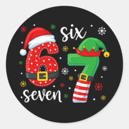 67 Meme Christmas ラウンドシール
