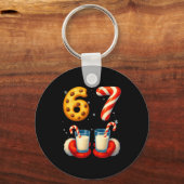 67 Meme Christmas Cookie Candy Cane Funny Six Seve キーホルダー (正面)