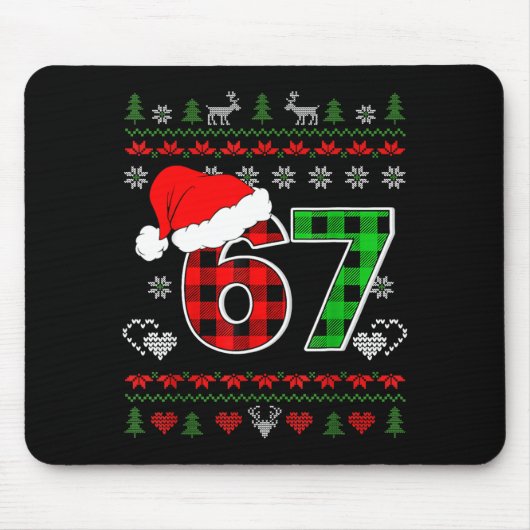 67 Meme Christmas Six Seven Xmas Ugly Sweater Men  マウスパッド (正面)