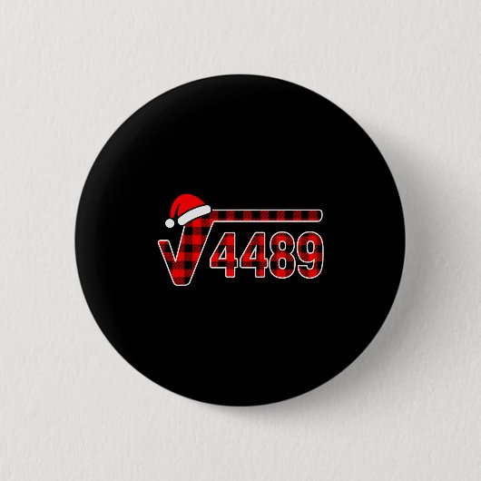 67 Meme Christmas Square Root 4489 Six Seven Math 缶バッジ (正面)