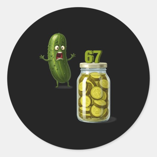 67 Meme Ckle Surprise A Jar Of Sliced Ckles Cuber  ラウンドシール (正面)