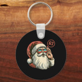 67 Meme Cool Santa Retro Santa 6 7 Funny Six Seven キーホルダー (正面)