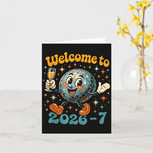 67 Meme Countdown Happy New Year Funny Drip Number カード (黄色い花)