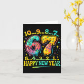 67 Meme Countdown Happy New Year Funny Drip Number カード (黄色い花)