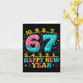 67 Meme Countdown Happy New Year Funny Drip Number カード (黄色い花)