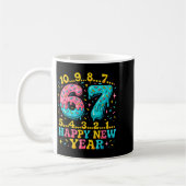 67 Meme Countdown Happy New Year Funny Drip Number コーヒーマグカップ (左)