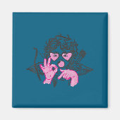 67 Meme Cud Hands Bubble Gum Six Seven Meme Valent マグネット (正面)