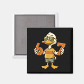 67 Meme Cute Duck 6 7 Funny Six Seven 6-7 Gen Alph マグネット (正面/裏面)